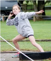  ??  ?? Alexandra Aubrey threw 4.47m in the shot put on Saturday morning.