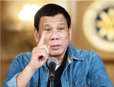  ??  ?? The Philippine president’s comments were a marked change from his usual disdain for the UN. (AFP)
