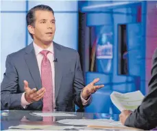  ?? FOTO: DPA ?? Donald Trump jr. während der Fernsehsen­dung bei Fox News.