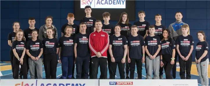  ??  ?? St Kilian’s students take part in Sky Sports Academy day.