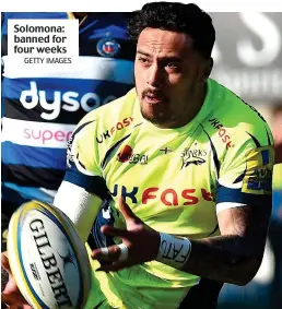  ?? GETTY IMAGES ?? Solomona: banned for four weeks