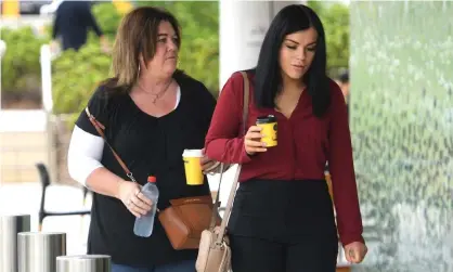  ?? Photograph: Dan Himbrechts/AAP ?? Makayla Reynolds (right) arrives at the NSW state coroners court in Lidcombe on Tuesday. Her brother Nathan died of an asthma attack in a Sydney prison.