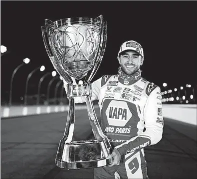  ?? JARED C. TILTON/GETTY first career Cup title Sunday. ?? Chase Elliott, voted NASCAR’s most popular Cup driver by the fans in 2018 and 2019, claimed his