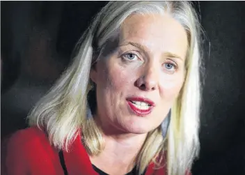  ?? CP PHOTO ?? Minister of Environmen­t and Climate Change, Catherine McKenna holds a press conference in Ottawa on Tuesday, Oct. 2, 2018. Federal officials say it is going to be no problem to add Manitoba to the growing list of provinces where Ottawa has to apply a carbon tax but Ottawa is still not ready to say exactly how it intends to give the revenues raised by the tax back to the Canadian people.