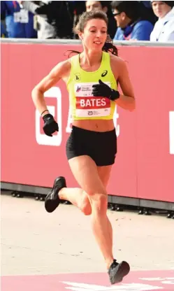  ?? AP ?? Emma Bates was the top finisher among U.S. women. She finished fourth overall.