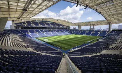  ?? Photograph: Luis Vieira/ AP ?? Capacity at the Estádio do Dragão for the Champions League final has been set at 16,500, a third of its usual limit.