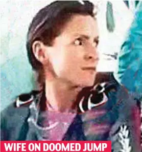  ??  ?? WIFE ON DOOMED JUMP Target: Victoria wearing the parachute Cilliers had tampered with