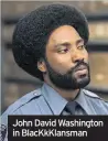  ??  ?? John David Washington in BlacKkKlan­sman