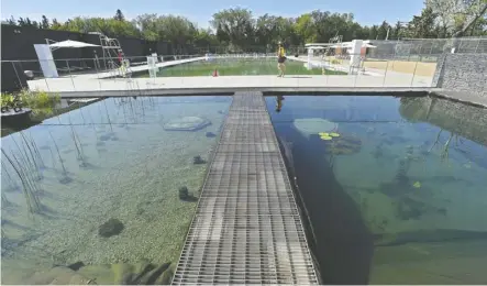  ?? ED KAISER ?? The Borden Park natural swimming pool, located in the city’s northeast end, earned a Royal Architectu­ral Institute of Canada’s Innovation in Architectu­re award for design firm gh3*.