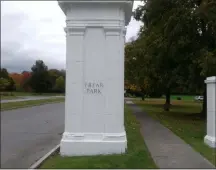  ?? MELISSA SCHUMAN - MEDIANEWS GROUP ?? One of the freshly repainted columns at the entrance to Frear Park.