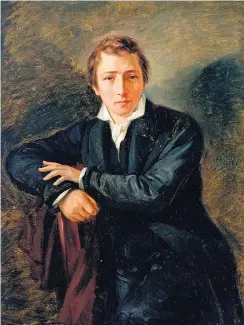  ?? WIKIMEDIA COMMONS ?? O autor. Heinrich Heine é ‘o último dos românticos’ na Alemanha