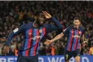  ?? Photograph: Lluís Gené/AFP/Getty Images ?? Franck Kessié celebrates after scoring.