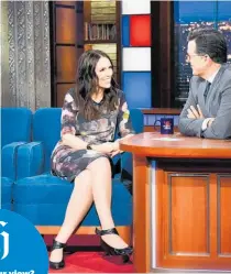  ??  ?? Jacinda Ardern on The Late Show with Stephen Colbert and,