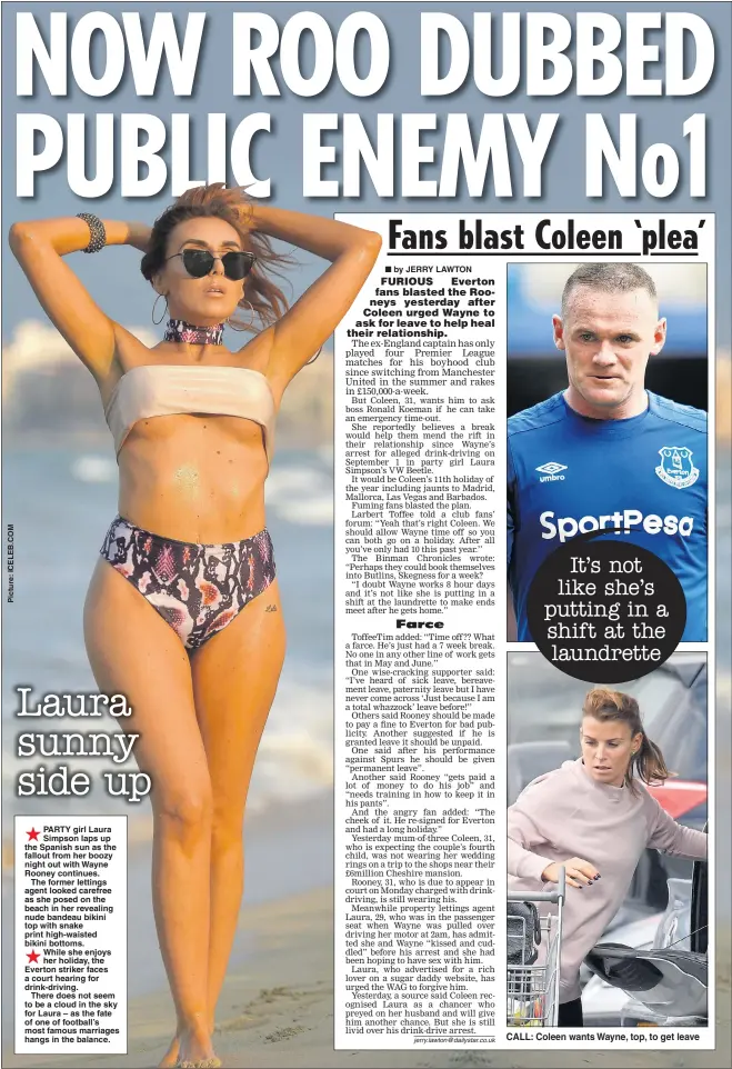  ??  ?? CALL: Coleen wants Wayne, top, to get leave