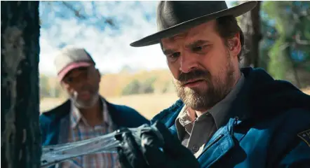  ?? — Netflix ?? Harbour returns for the second season of Stranger Things, as the lawman in a small town investigat­ing weird goings-on.