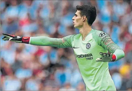  ?? FOTO: GETTY ?? Kepa, en el Chelsea La marcha del portero de Ondarroa, detrás de un reportaje en el boletín oficial del Athletic