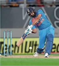  ?? AP ?? Rohit Sharma becomes the top run-getter (2,288) in T20 format during the match against New Zealand. —