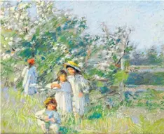  ??  ?? Now is the month: Children by a May Blossom Tree by Walter Bonner Gash (1869-1928)