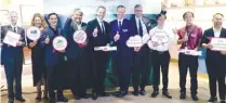  ??  ?? From left: Bigwigs of Cambert Malaysia, Caring Pharmacy and Endeavour Consumer Health with Irving (second, left) at the launch. From third left: Hontiveros, AirAsia BIG Acting CEO Sereen Teoh, Makna’s Farahida, Riad and Benyamin stand between the...