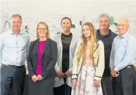  ?? Photo / Supplied ?? Maketu¯ Community Board chairwoman Laura Rae, third right, with, from left, councillor Richard Crawford, board members Tippany Hopping, Donna Walters and Rewi Boy Corbett and deputy mayor John Scrimgeour.