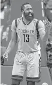  ?? Karen Warren / Houston Chronicle ?? James Harden feels that the frustratio­n he showed in last season’s finale would not have boiled over had Chris Paul been with the Rockets.