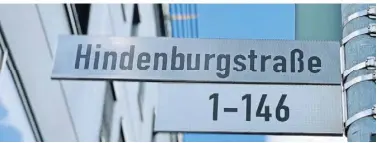  ?? FOTO: ANDREAS GRUHN ?? Der Name der Hindenburg­straße steht immer mal wieder zur Dispositio­n.