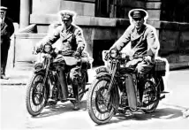  ??  ?? Two RAC Scouts are seen on Joy machines that were part of a consignmen­t delivered for patrol work during the early years.