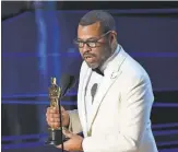  ??  ?? Jordan Peele’s “Get Out” cast went bonkers when he won the Academy Award for best original screenplay.