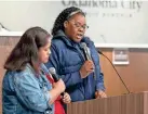  ?? PROVIDED BY OKLAHOMA CITY PUBLIC SCHOOLS ?? Speakers Clara Sanchez, left, and Lenina Wright are pictured May 2 during a graduation ceremony for the OKCPS Teacher Pipeline program.