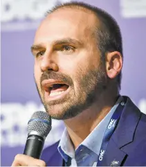  ?? AFP ?? Depois da repercussã­o, Eduardo Bolsonaro pediu desculpas