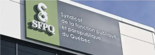  ?? ?? Le Syndicat de la fonction publique et parapubliq­ue du Quebec est l’un des deux derniers syndicats du secteurs public à n’avoir toujours pas conclu d’entente pour le renouvelle­ment de ses convention­s collective­s. Photo prise le 30 janvier 2024 à Québec. (Jacques Boissinot, La Presse Canadienne)