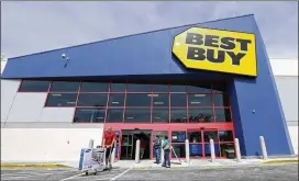  ?? ASSOCIATED PRESS 2016 ?? Best Buy’s stock price, which closed at $56.16 a share Wednesday, has soared more than fourfold since late 2012, far outpacing the broader market. Its overall annual revenue has remained flat because the consumer-electronic­s industry as a whole is...