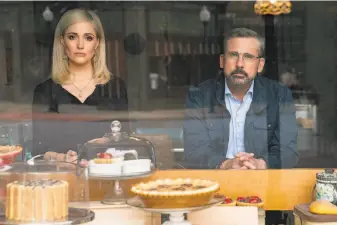  ?? Daniel McFadden / Focus Features ?? Rose Byrne and Steve Carell portray dueling campaign managers who move from the national stage to compete in a smalltown mayoral race in Jon Stewart’s political comedy “Irresistib­le.”