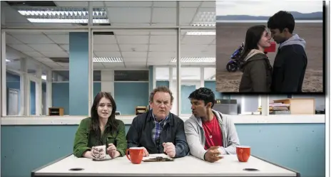  ??  ?? Actors Sarah Bolger ( Maeve), Colm Meaney ( Martin) and Nikesh Patel ( Raghdan) in a scene from Halal Daddy.
