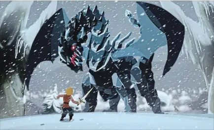  ?? CHELSEA ROAD PRODUCTION­S ?? Leif faces the Ice Dragon in a scene from “Ice Dragon: Legend of the Blue Daisies.”