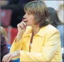  ?? PHIL VELASQUEZ/CHICAGO TRIBUNE ?? Sandburg coach Joann Holverson watches the action in a match during the Class AA state finals in 2001.