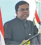  ?? Photo: Ashna Kumar ?? Indian High Commission­er to Fiji, Vishvas Sapkal delivered his keynote address during the India’s 69th Republic Day celebratio­n at his residence in Suva on January 26, 2018.