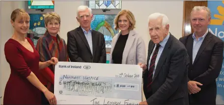  ??  ?? Ben Lennon, Rossinver Co Leitrim presented a cheque for €8,000 to Dr Anna Cleminson to the North West Hospice, Sligo. The money was raised at a charity event on the 13th October at the Bee Park Manorhamil­ton. Ben wishes to thank the performers, the...