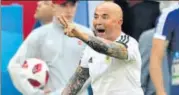  ?? AFP ?? Argentina coach Jorge Sampaoli is likely to be sacked after his team crashed out of the World Cup with only one win.