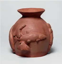  ??  ?? BELOW
Laurent Aksadjuak
—
Men, Muskox, Fish 1990
Earthenwar­e
21.5 × 21.5 × 24 cm COURTESY WINNIPEG ART GALLERY
RIGHT
Pierre Aupilardju­k
(b. 1961 Kangiqlini­q)
Friends Sharing Gossip n.d.
Stoneware
Each figure
40.5 × 28 × 20 cm COURTESY ESKER FOUNDATION PHOTO M.N. HUTCHINSON