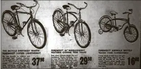  ??  ?? Bicycleswe­re a popular gift itemfor Christmas in 1965 and remain popular today.