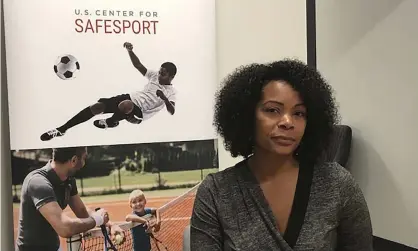  ??  ?? Ju’Riese Colon, the CEO for the US Center for SafeSport, talks about the challenges facing her organizati­on at their headquarte­rs in Denver on Monday. Photograph: Eddie Pells/AP