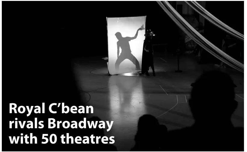  ?? AP PHOTOS ?? In this March 19, 2019 photo, performers dance during a rehearsal at Royal Caribbean’s entertainm­ent training facility in North Miami, Florida. Thousands of performers such as vocalists, actors and aerialists train at the facility. Royal Caribbean has become a major producer of live theatre in the world, performing for thousands of people every night on their 25 ships around the world.