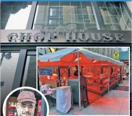  ??  ?? Brooklyn Chop House director Stratis Morfogen says of keeping this outdoor dining area up to code: “We’ve been inspected by every city agency and they all have a different definition.”