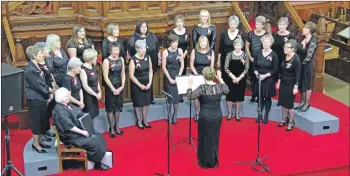  ??  ?? Mhairi Renton conducts Kintyre Chorale.