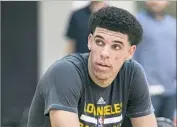  ?? Damian Dovarganes Associated Press ?? LONZO BALL SAID of his closed workout with the Lakers, “Just positive vibes ... I had a lot of fun.”