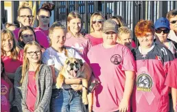  ?? TINA COMEAU ?? People wore pink and turned out for an annual Walk Against Bullying in Yarmouth on Sept. 13 to spread the message that bullying it not okay.