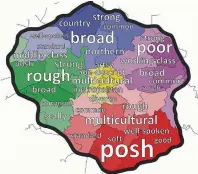  ??  ?? A map of Manc dialects...