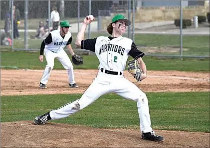  ?? PHOTO BY VICKY SHEA ?? Dillon Kerr has provided strong pitching to start the SYML season. Against North, Kerr went four innings with no earned runs and eight strikeouts in a 9-2 victory. Against South, Kerr went another four innings with no earned runs and four strikeouts in a 10-3 victory.