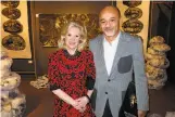  ??  ?? Fine Arts Museums board President Dede Wilsey and designer Christian Louboutin at the Tribal & Textile Arts Show.